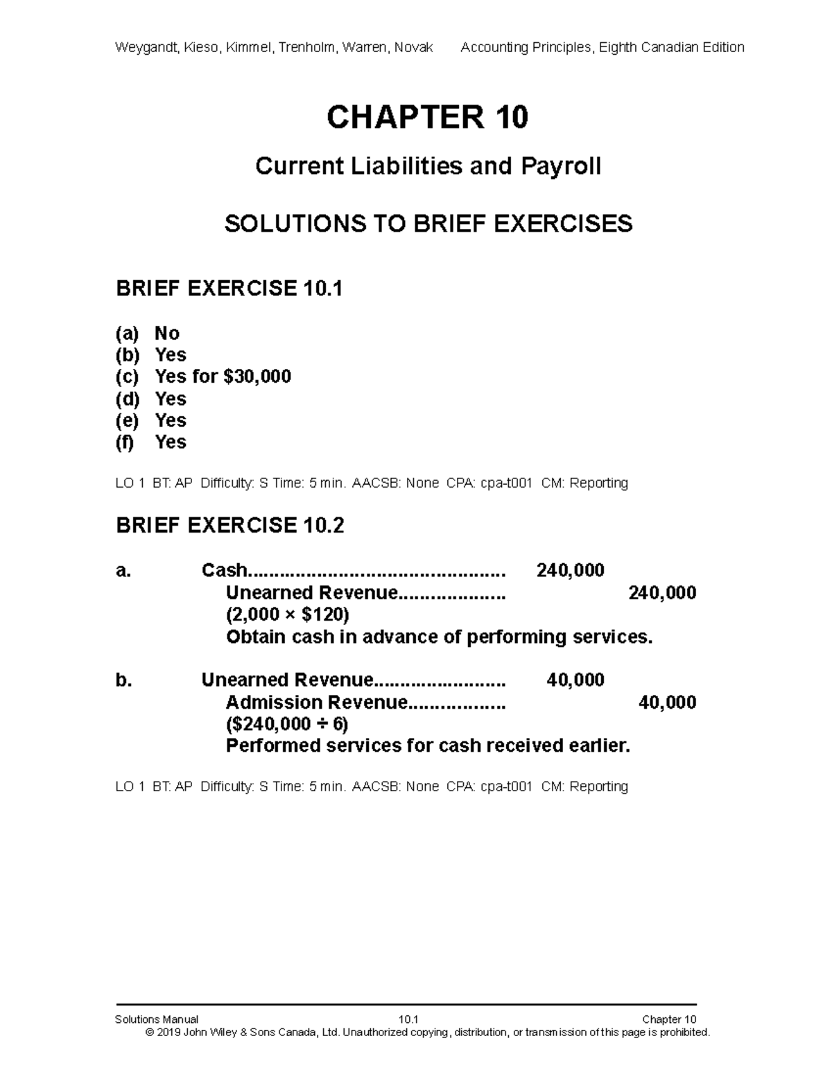 Sm10 - Prof. Mark Farber - CHAPTER 10 Current Liabilities and Payroll ...