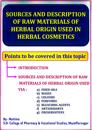 HDT Notes (Unit-1) - Herbal Drug Technology Unit- 1 Herbs as Raw ...