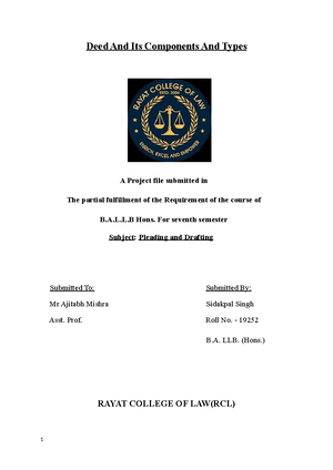 DPC - Plaint for specific performance of contract - IN THE HIGH COURT ...