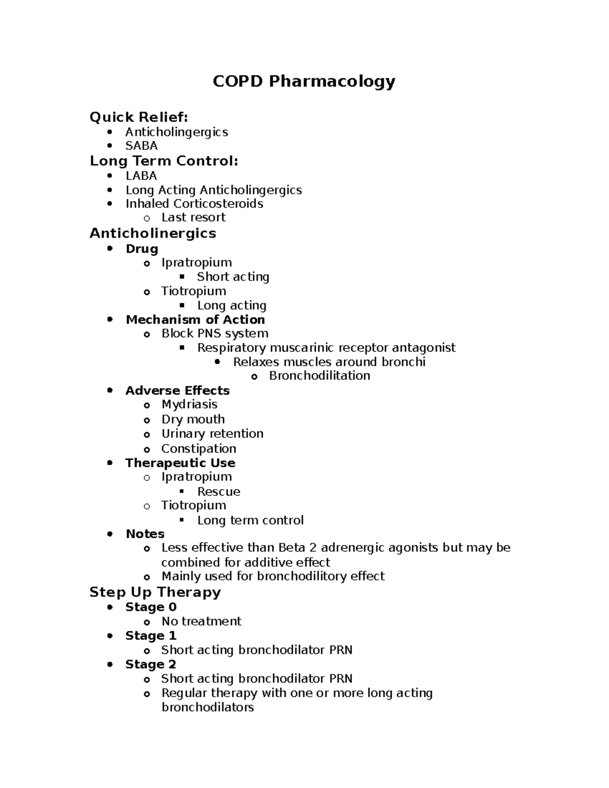 COPD Pharmacology - COPD Notes - COPD Pharmacology Quick Relief ...