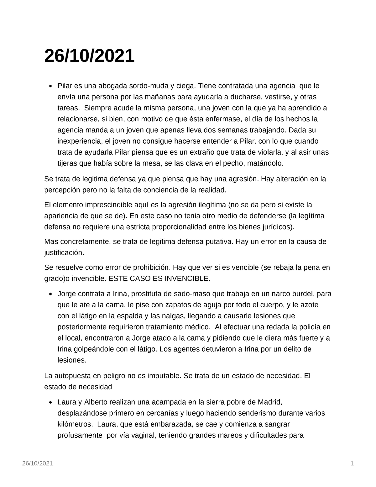 Casos Prácticos Teoría Jurídica Del Delito 26102021 1 2610 Pilar Es Una Abogada Sordo Muda 9965