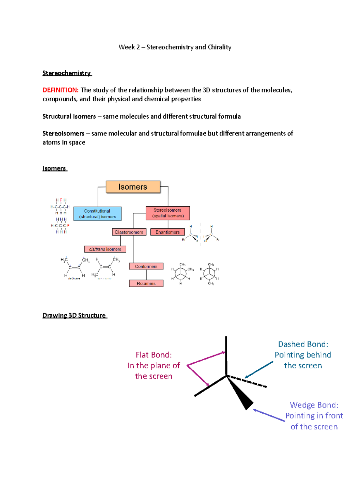 Stereochemistry And Chirality - Week 2 – Stereochemistry And Chirality ...