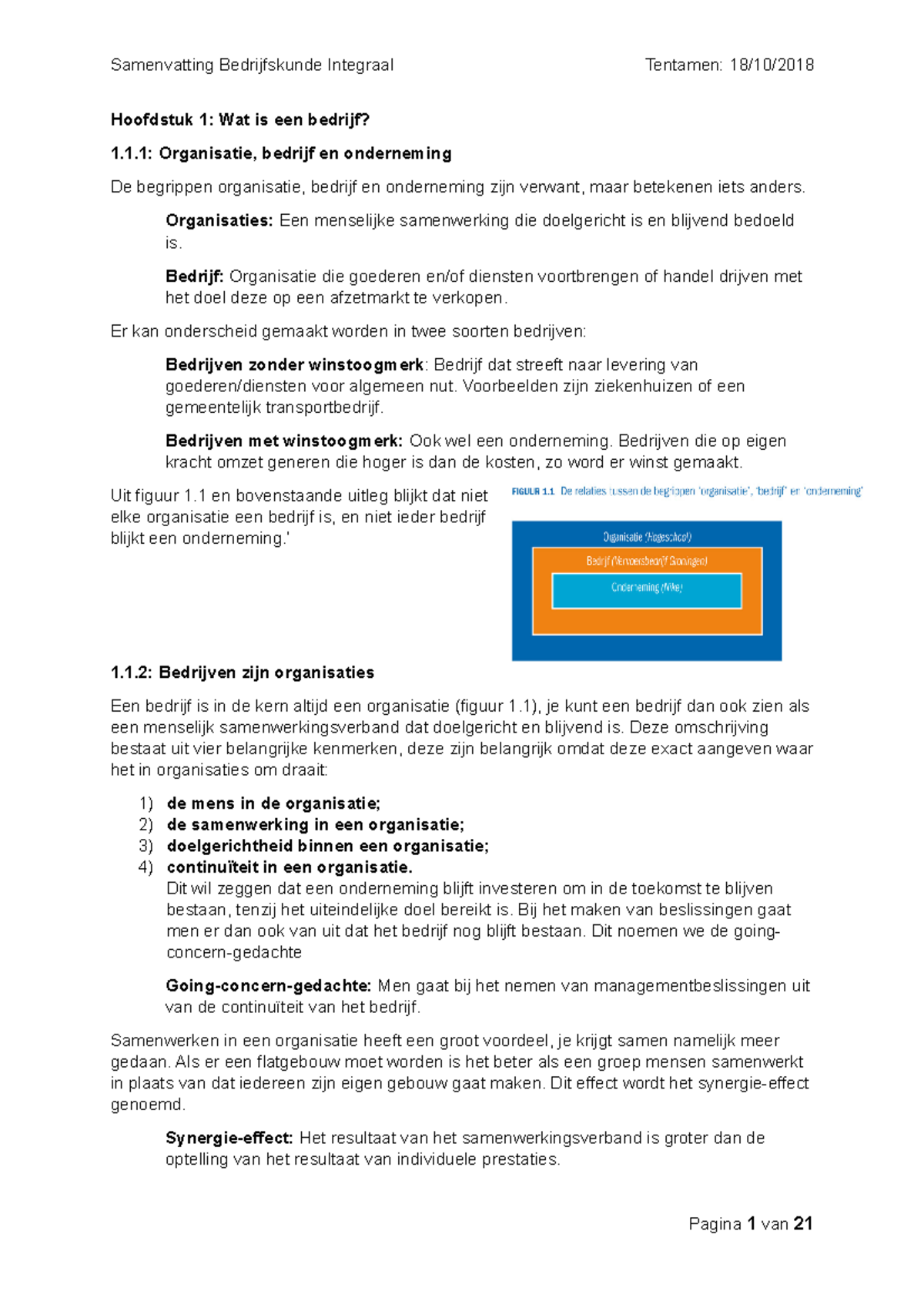 Samenvatting Bedrijfskunde - Hoofdstuk 1: Wat Is Een Bedrijf? 1.1 ...