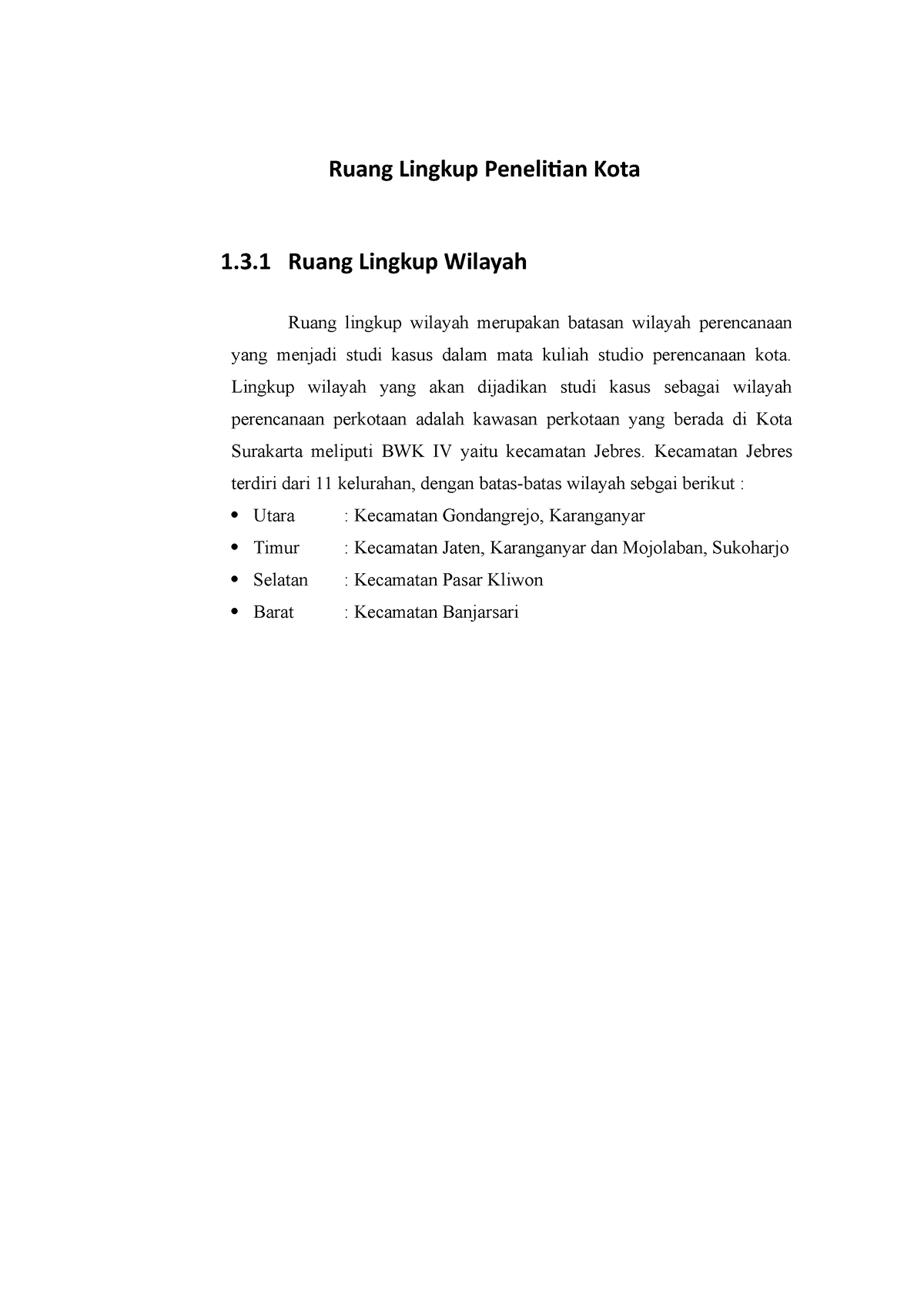 Ruang Lingkup Penelitian Kota - 3 Ruang Lingkup Wilayah Ruang Lingkup ...