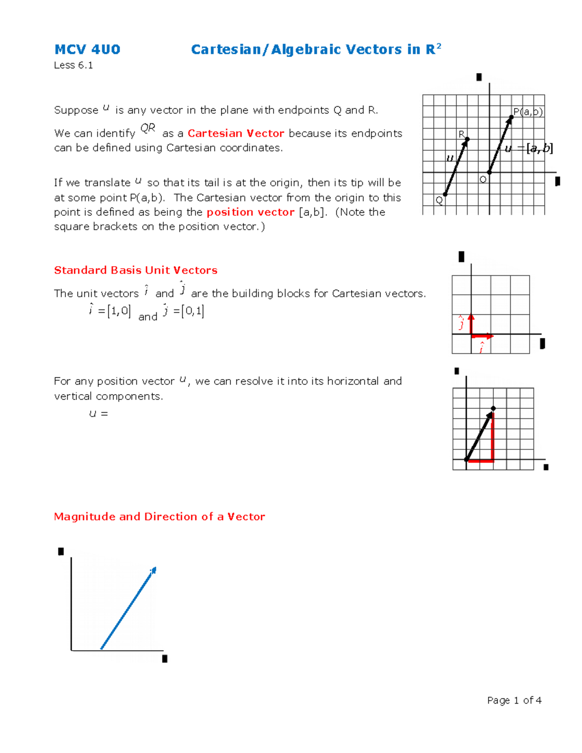 L6.1 Cartesian Vectors in Two-Space - Stats 1L03 - McMaster - Studocu