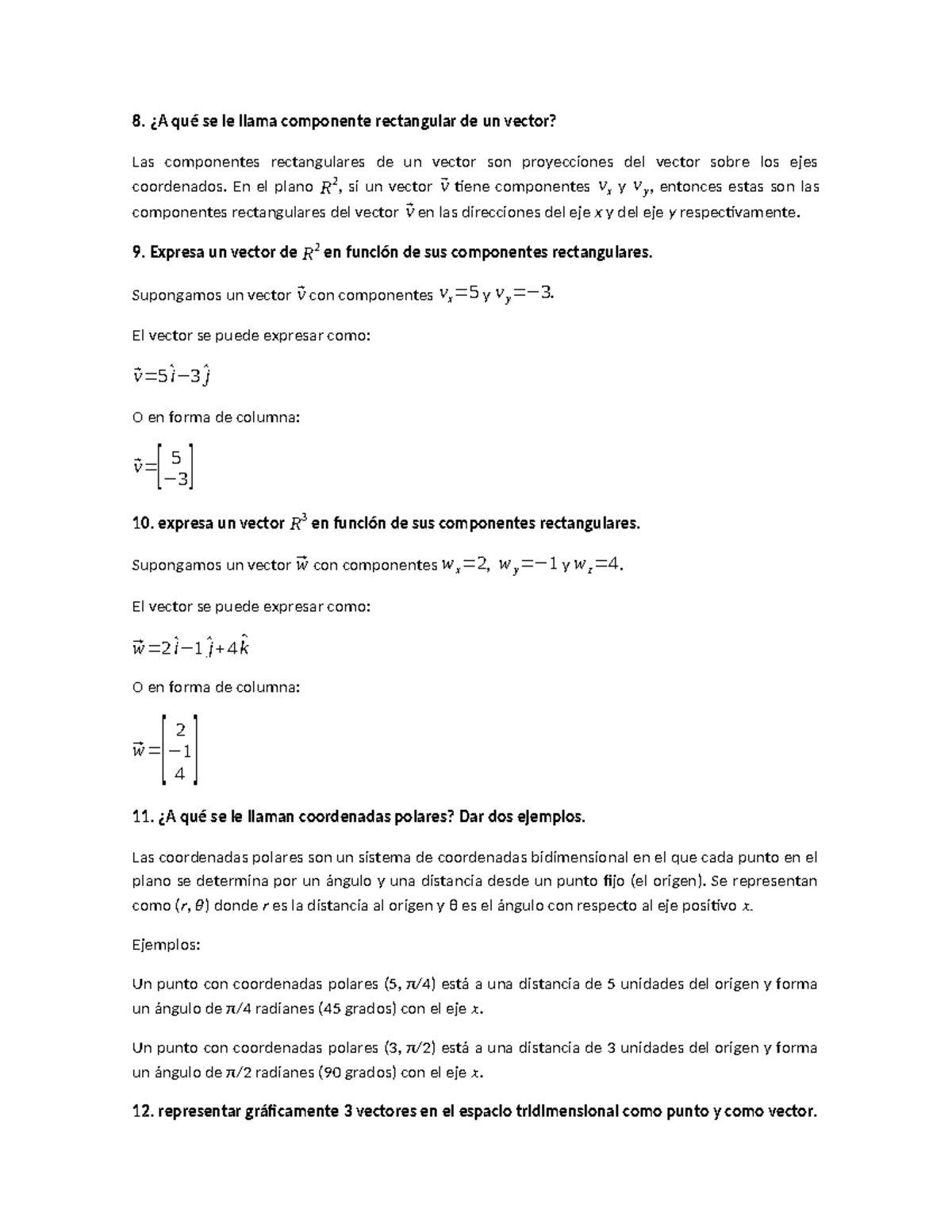 Vectores - Actividad de aprendizaje - ¿A qué se le llama componente ...