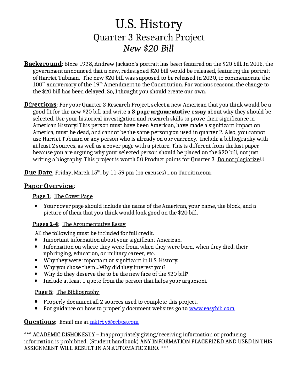 Quarter 3 Research Project 23 - U. History Quarter 3 Research Project ...