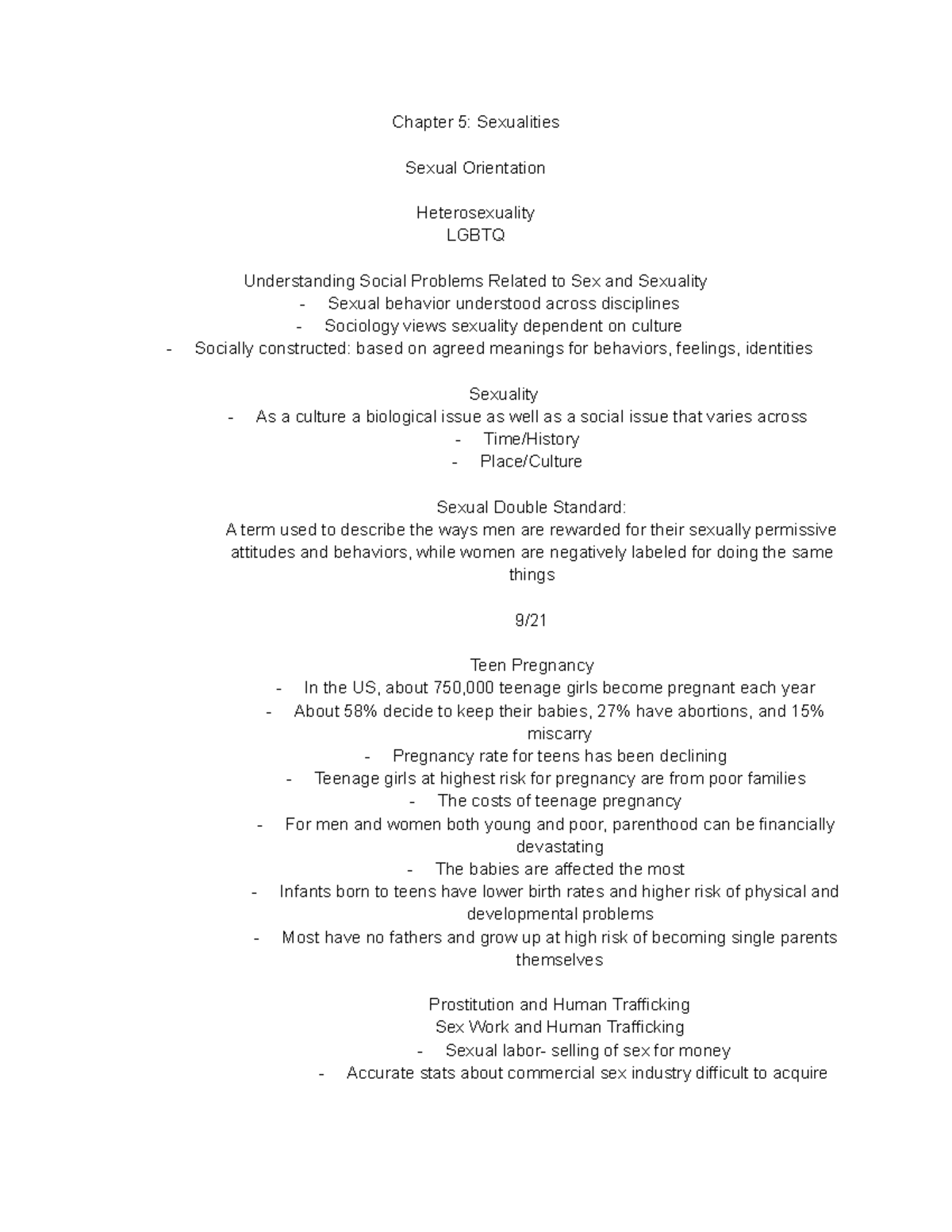 Soc 101 Sociology Chapter 5 Sexualities Sexual Orientation Heterosexuality Lgbtq