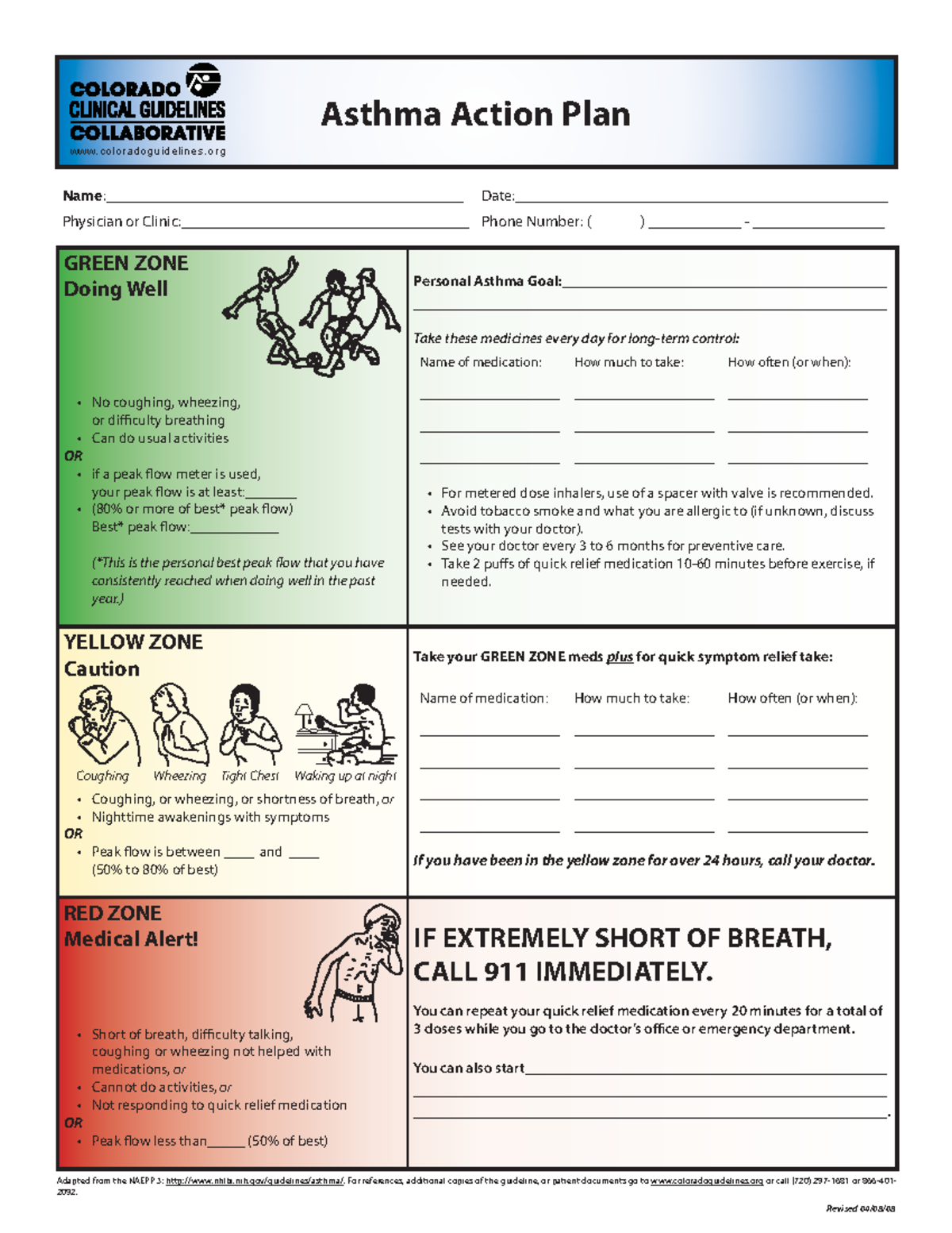 Asthma Action Plan - Ped - w w w. c o l o r a d o g u i d e l i n e s ...