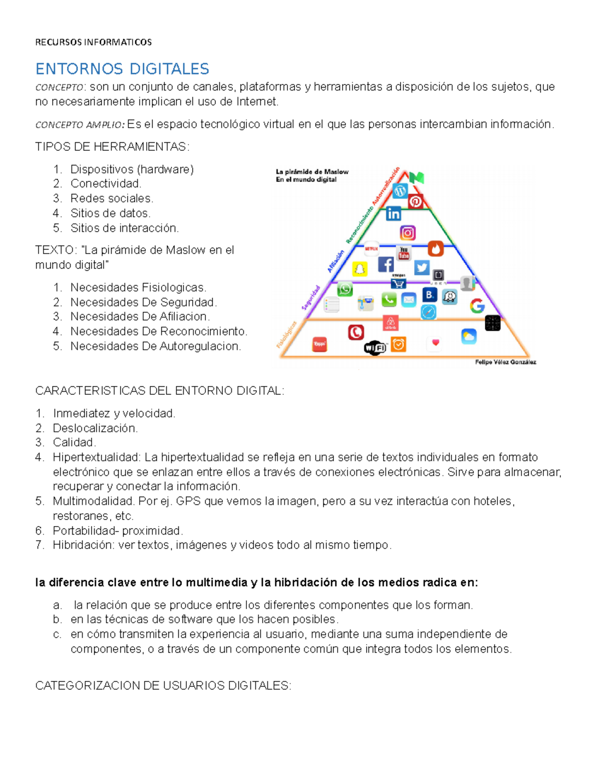 Resumen - ENTORNOS DIGITALES CONCEPTO : Son Un Conjunto De Canales ...