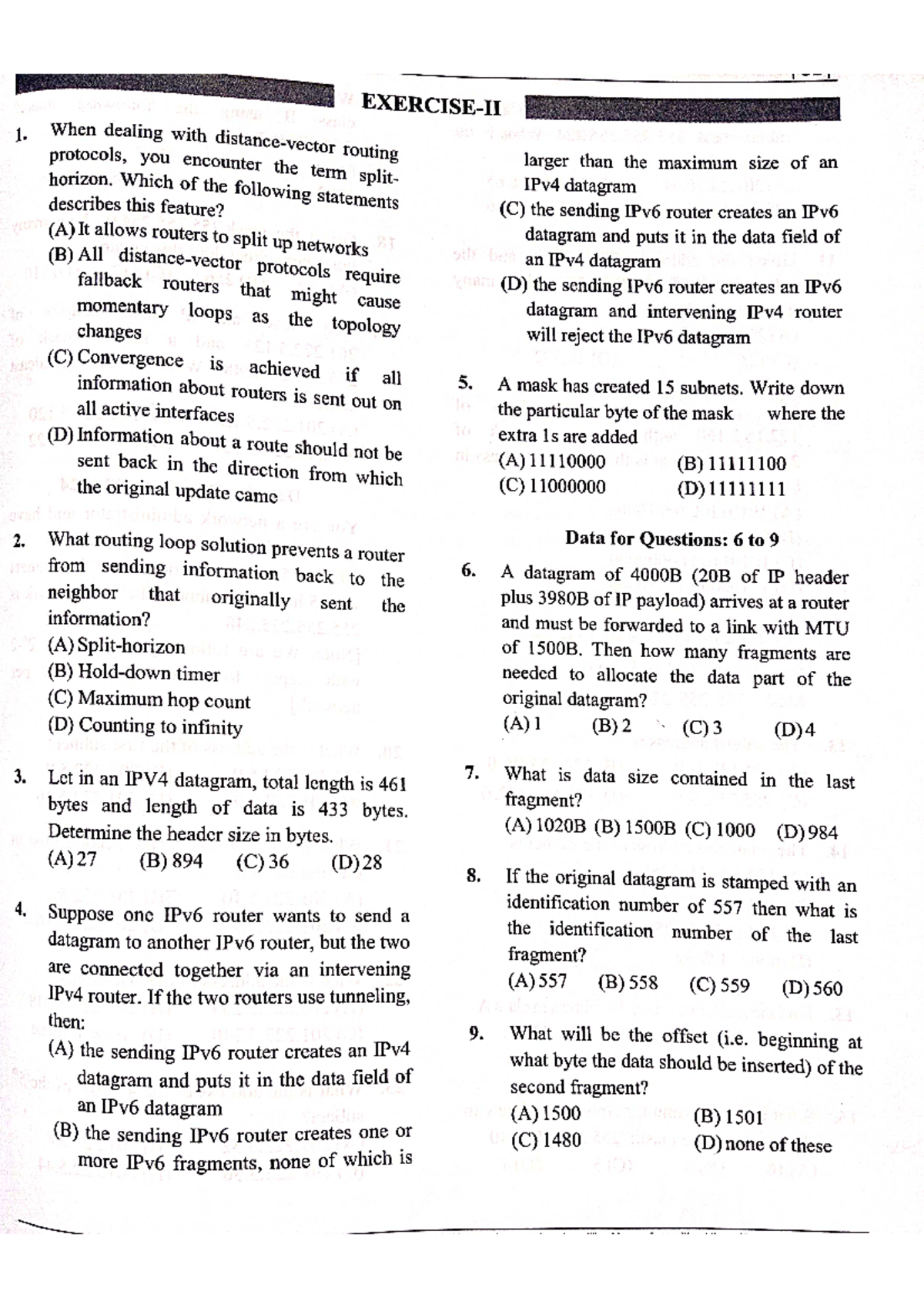 Netwoking layer questions computer Network Studocu