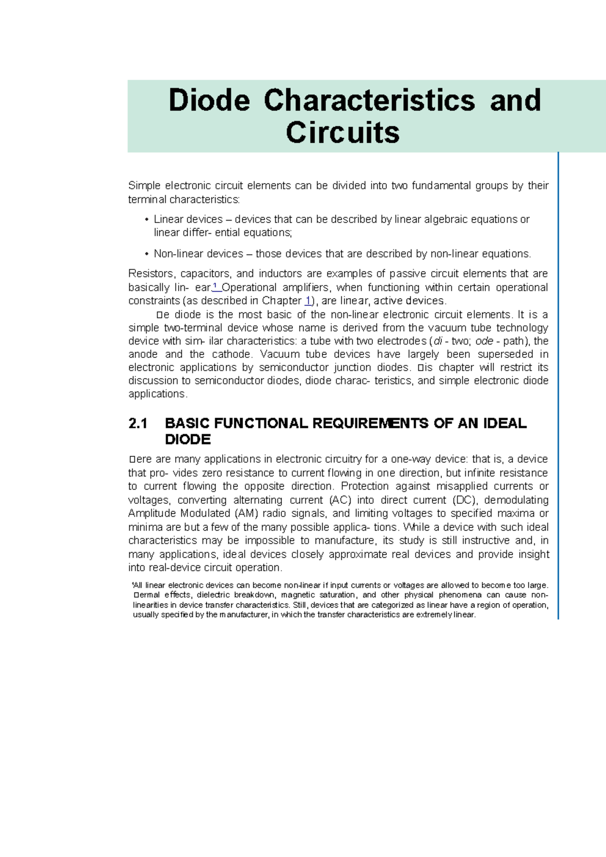Diode Characteristics and Circuits - Diode Characteristics and Circuits ...