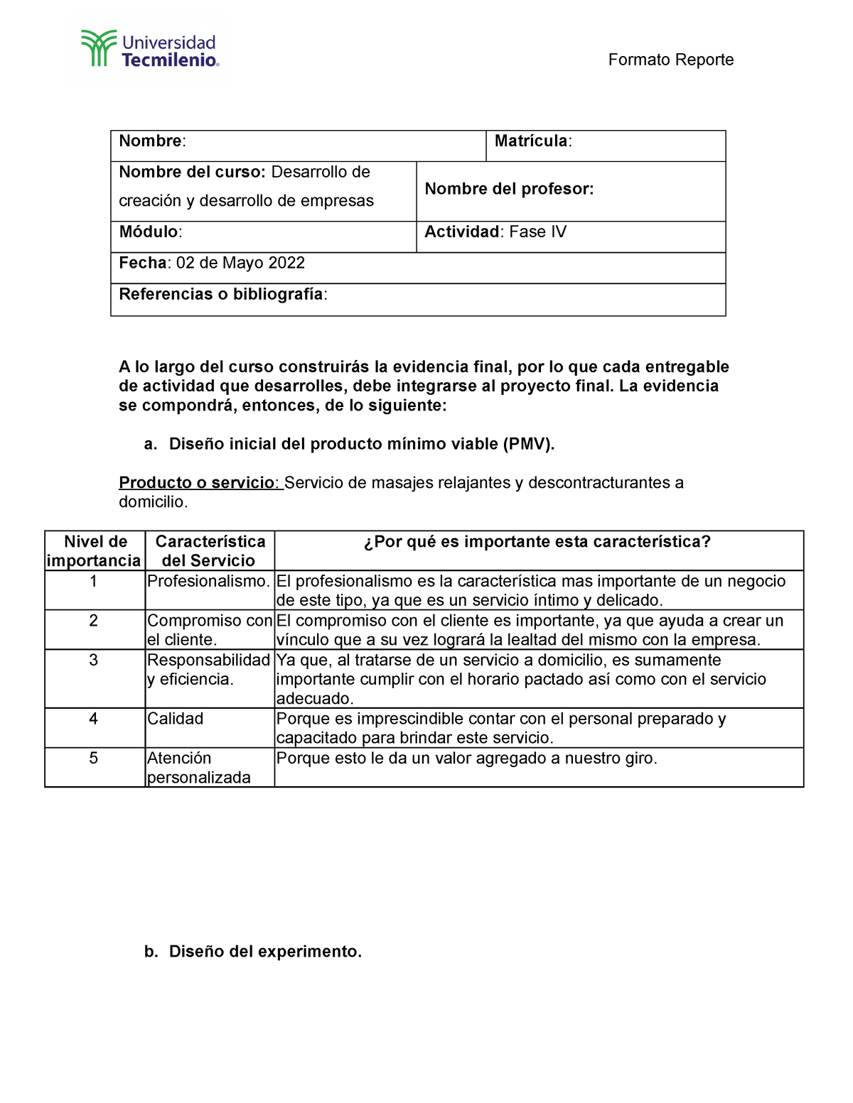 Evidencia 2 Estrategias Para Operación De Nuevas Empresas Nombre Matrícula Nombre Del