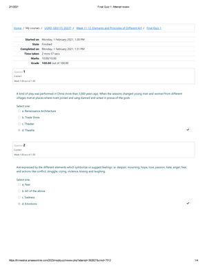 Prelim Exam Attempt Review 100 - Home/My Courses/ UGRD-GE6115-2023T ...