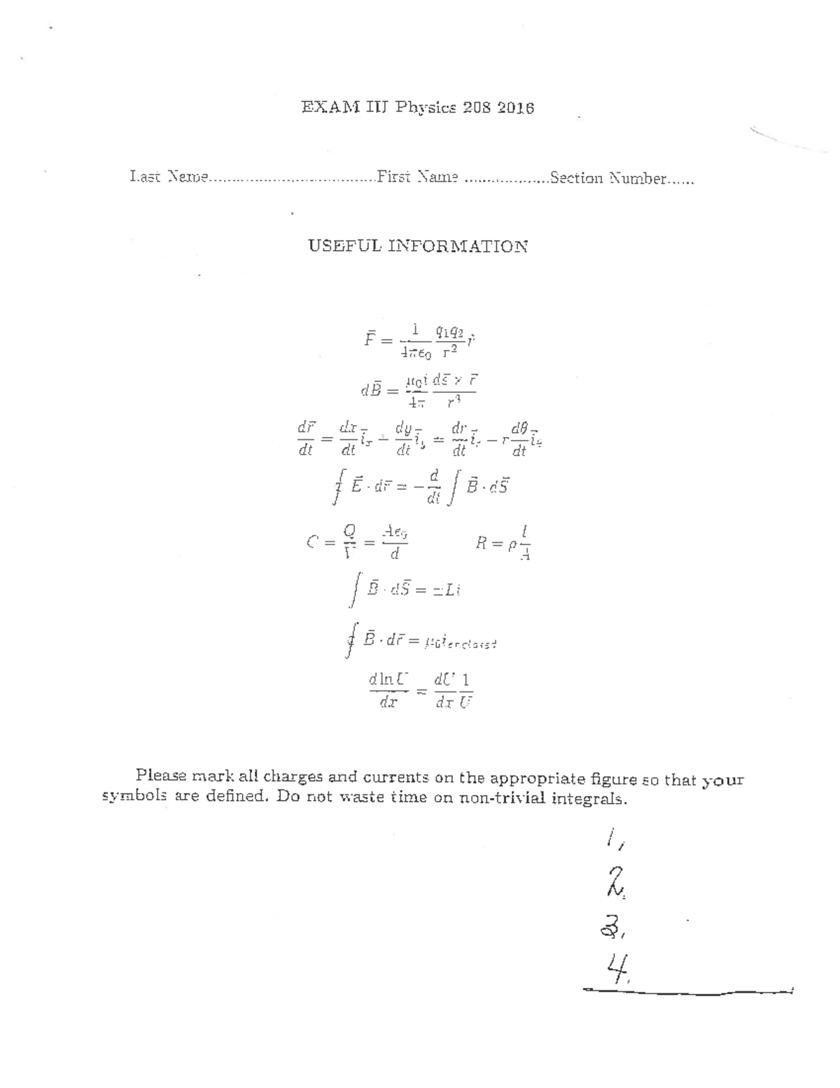 PHYS 208 Exam 3 - PHYS 208 - Studocu
