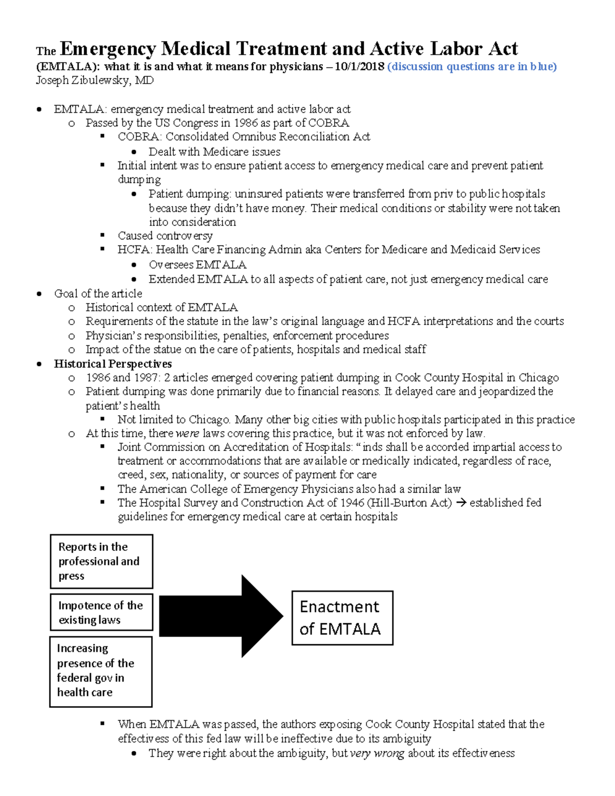 Emtala - Lecture notes 8 - Emergency Medical Treatment and Active Labor ...