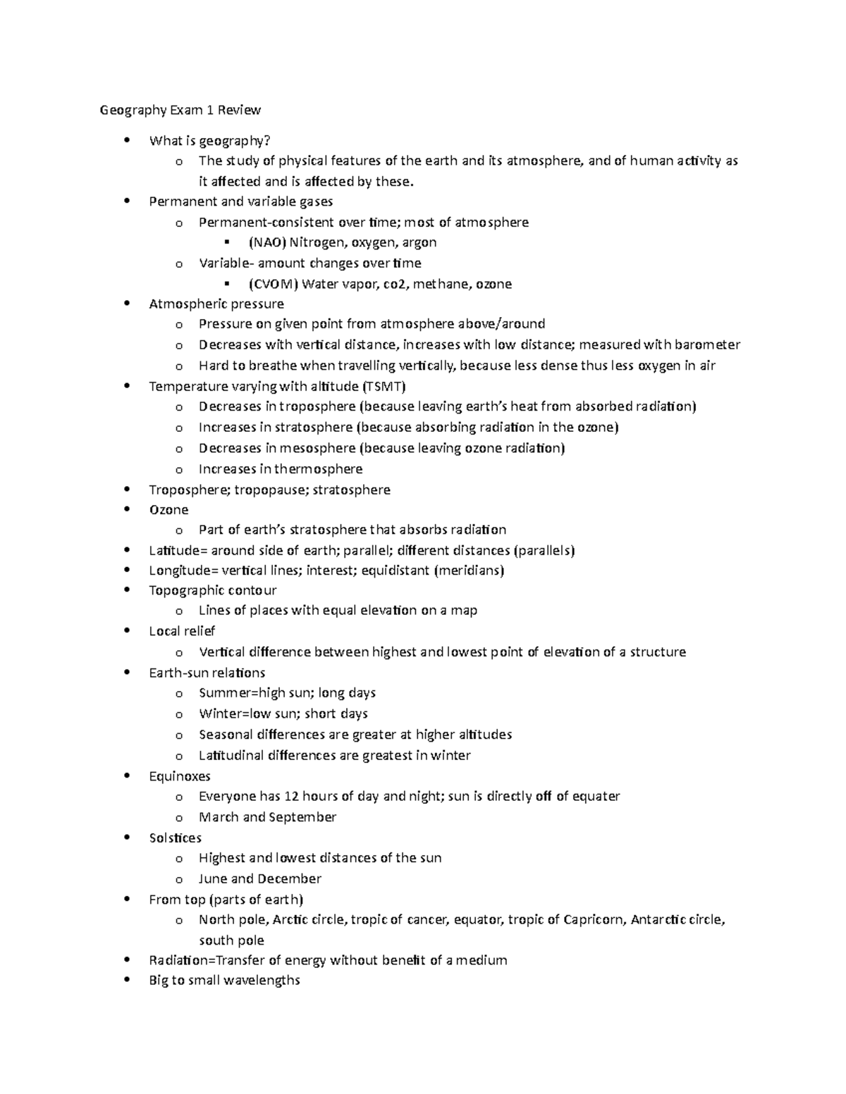 Geography Exam 1 Review - Geography Exam 1 Review What is geography ...