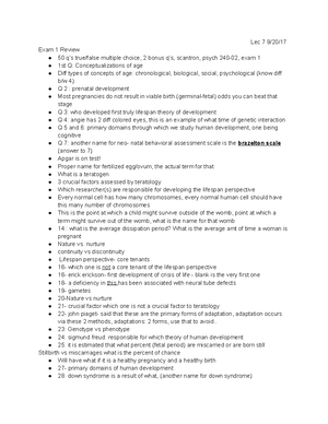 Lectures 13 and 14. docx - 10/23/ Part III Chapter 8: Early Childhood ...