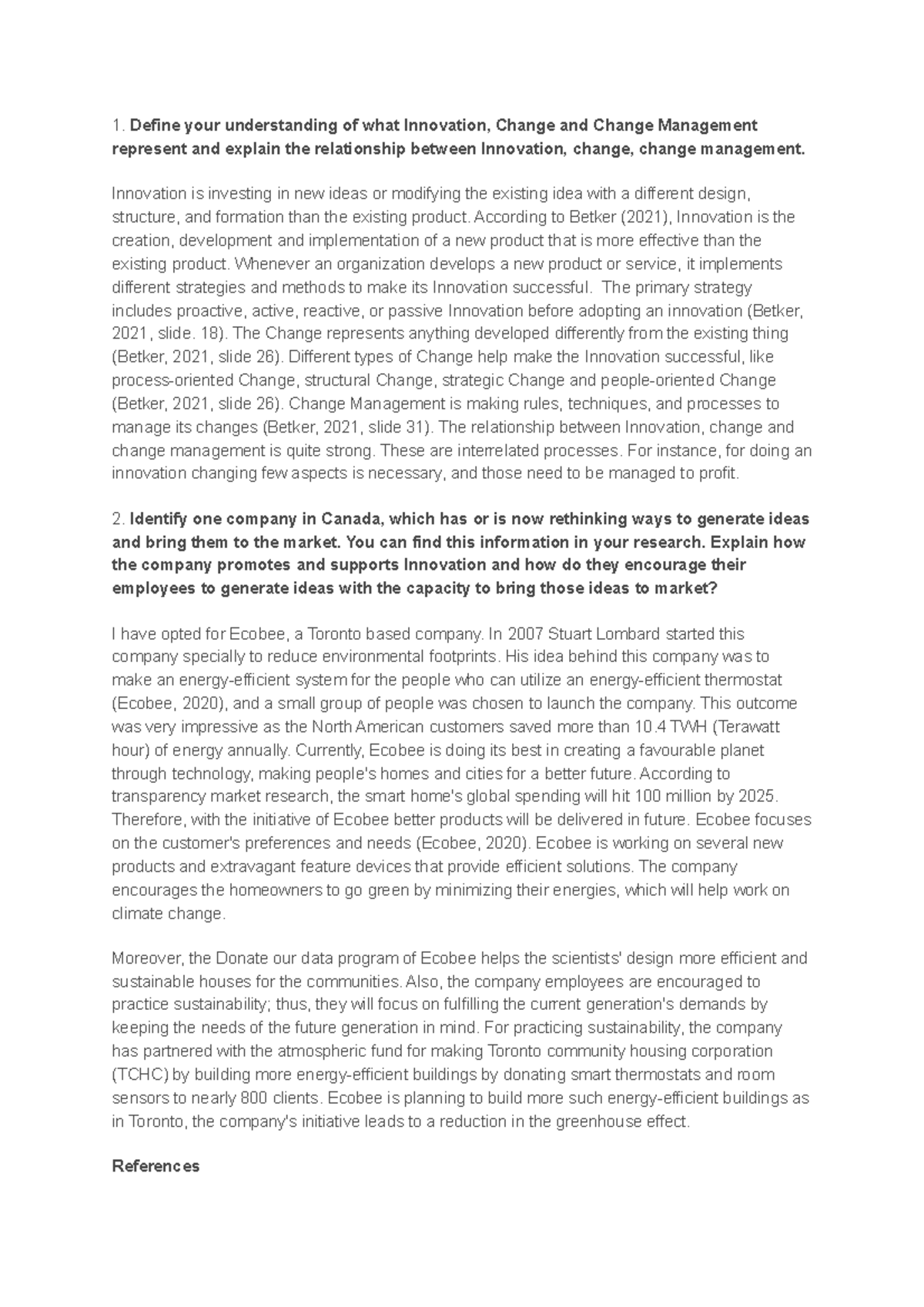 Fountain Work Week 1 Define your understanding of what Innovation