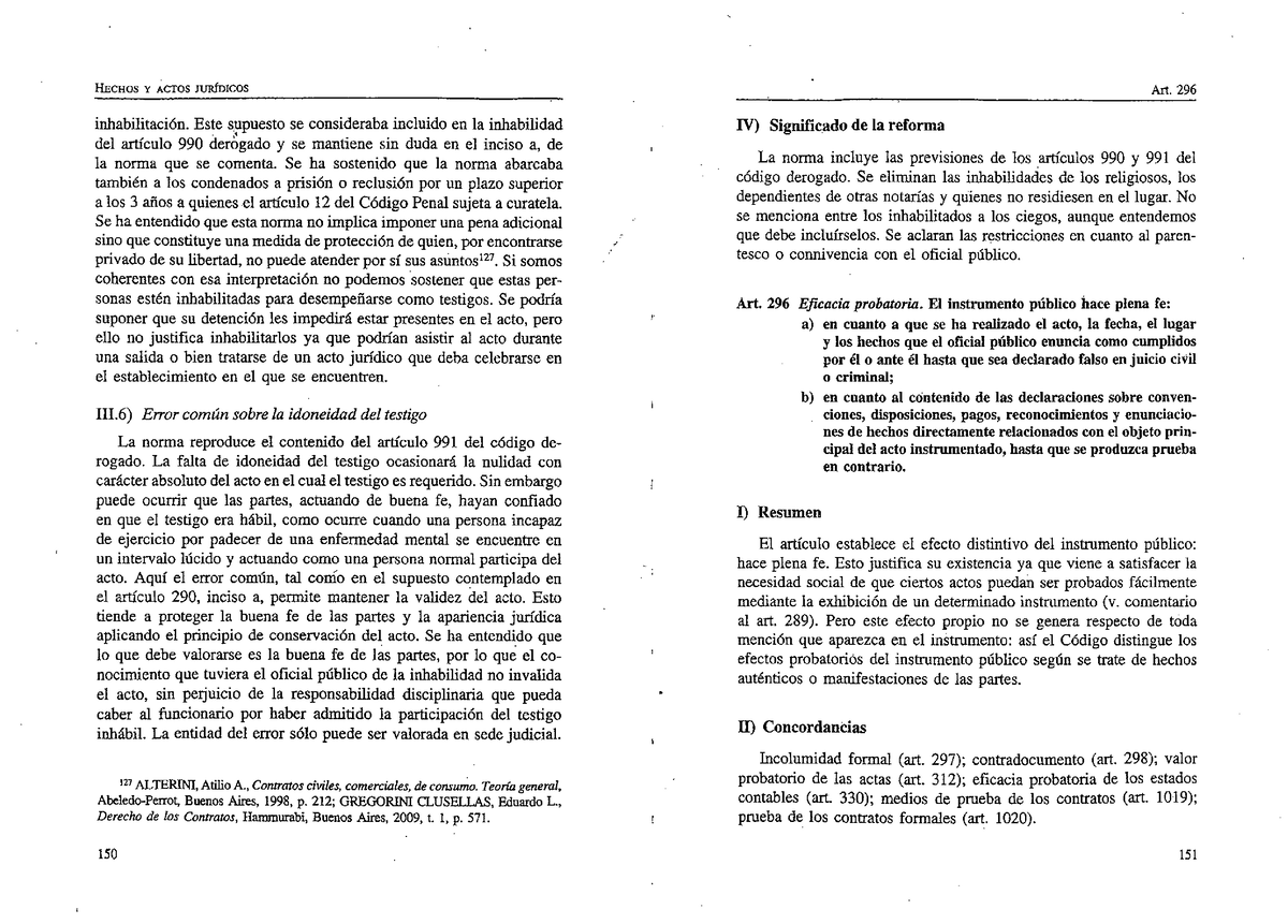 P15 (Lorenzetti) CCCN Comentado (arts. 296-300) - HECHOS Y ACIDS JURÍDICOS  Art. 296 inhabilitación. - Studocu