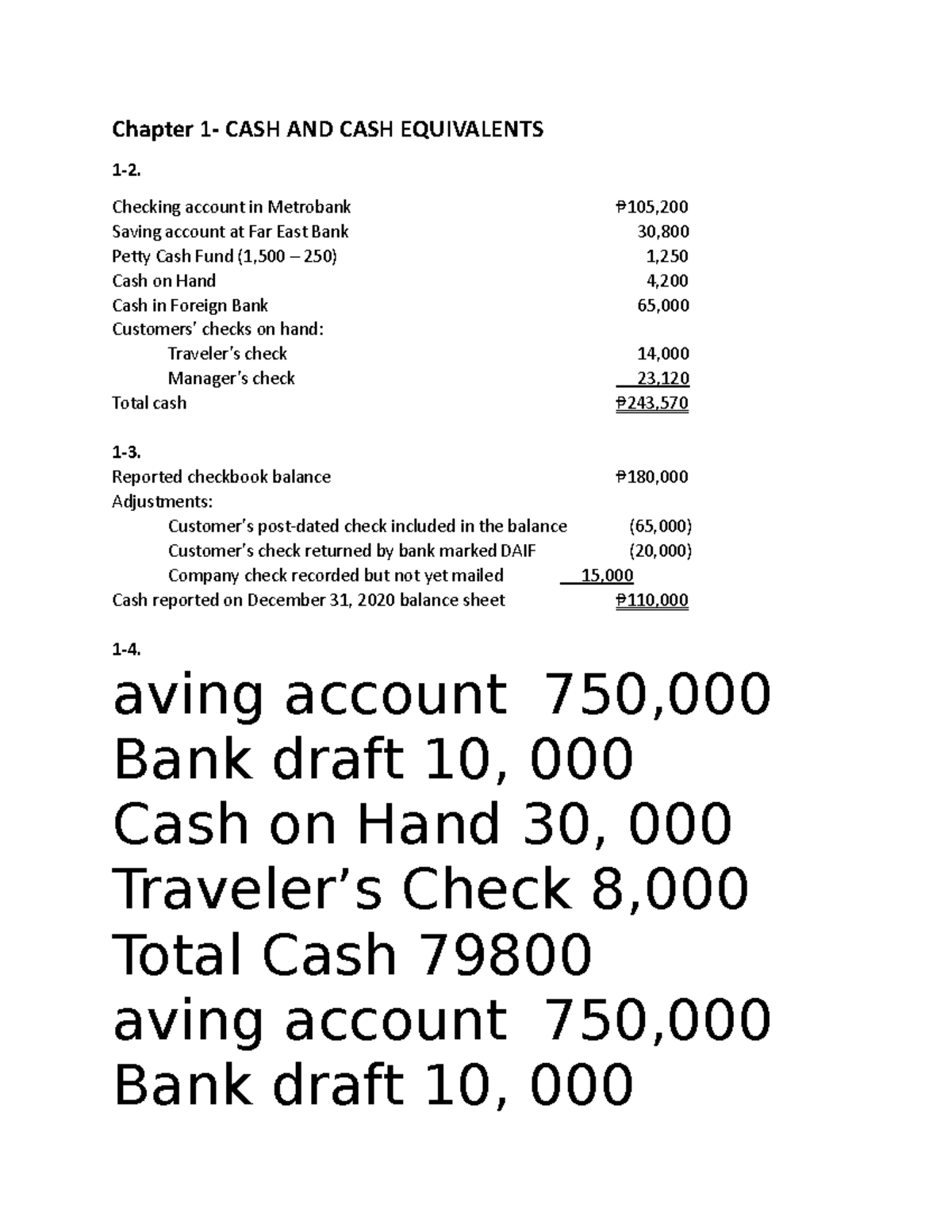 Chapter 1 Cash and Cash Equivalents (Intacc 1) Chapter 1 CASH AND