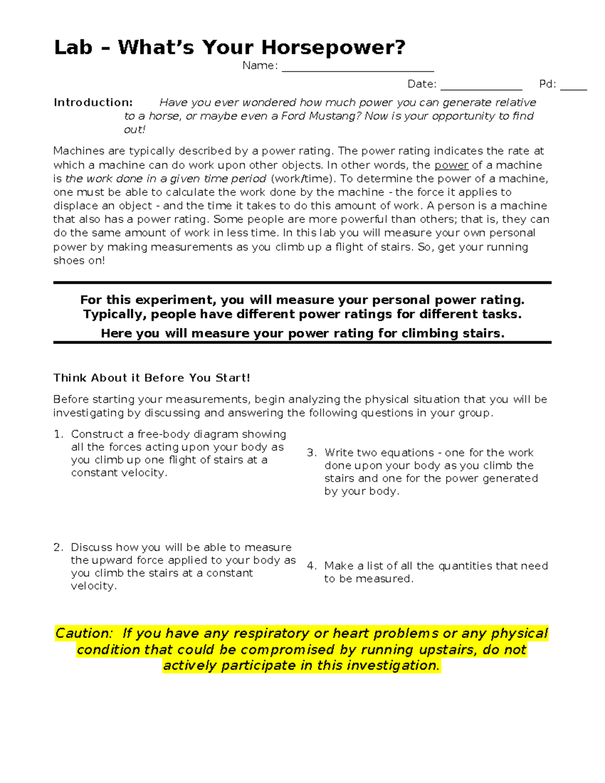Lab Human Power Lab - get scammed sucka - Lab – What’s Your Horsepower ...