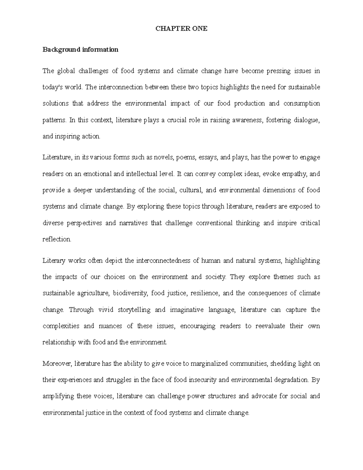 Background Information ON Abstract 4 AND 5 - CHAPTER ONE Background ...