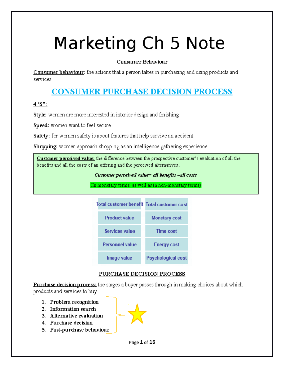 Marketing Ch 5 Note -chapter 5 Notes - Marketing Ch 5 Note Consumer ...