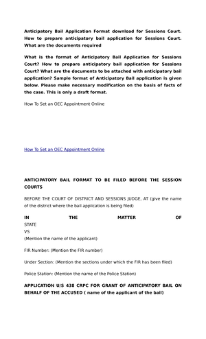 Bail application format under Section 437 CRPC download - How to ...