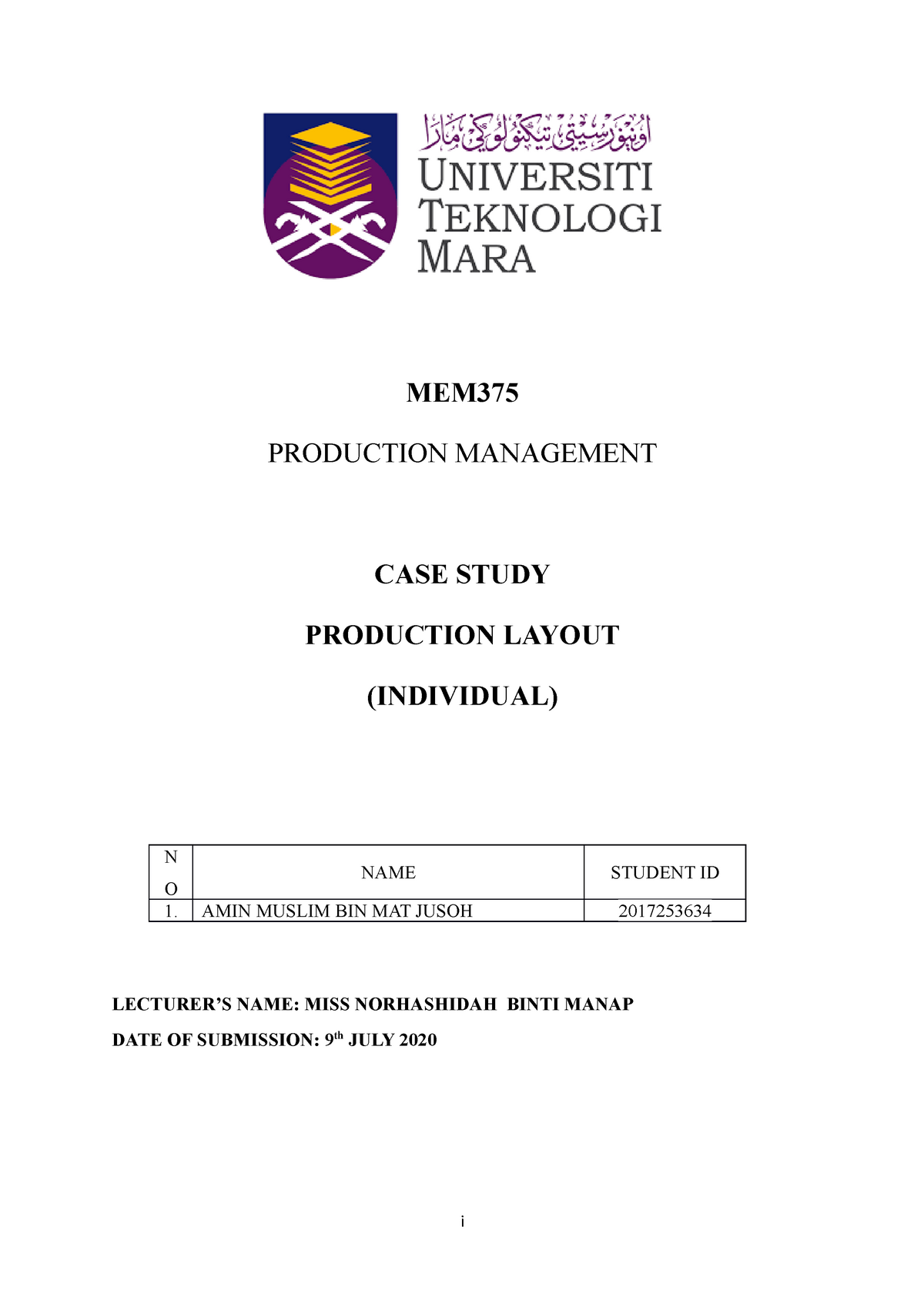 case study on production management with solution pdf
