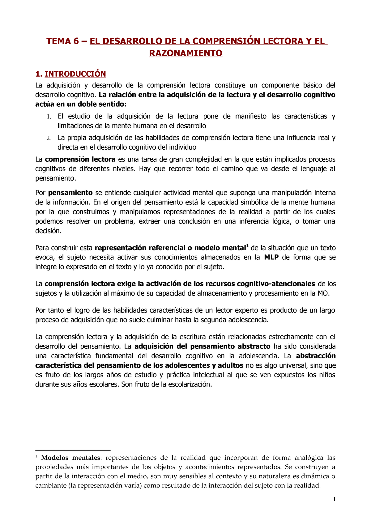 TEMA 6 Desarrollo de la comprensi n lectora y el razonamiento