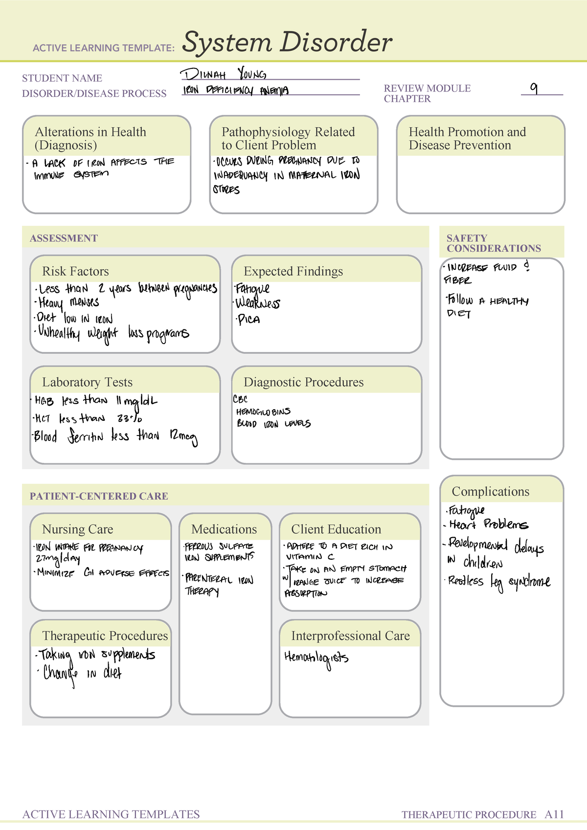 System disorder temp - STUDENT NAME DISORDER/DISEASE PROCESS REVIEW ...