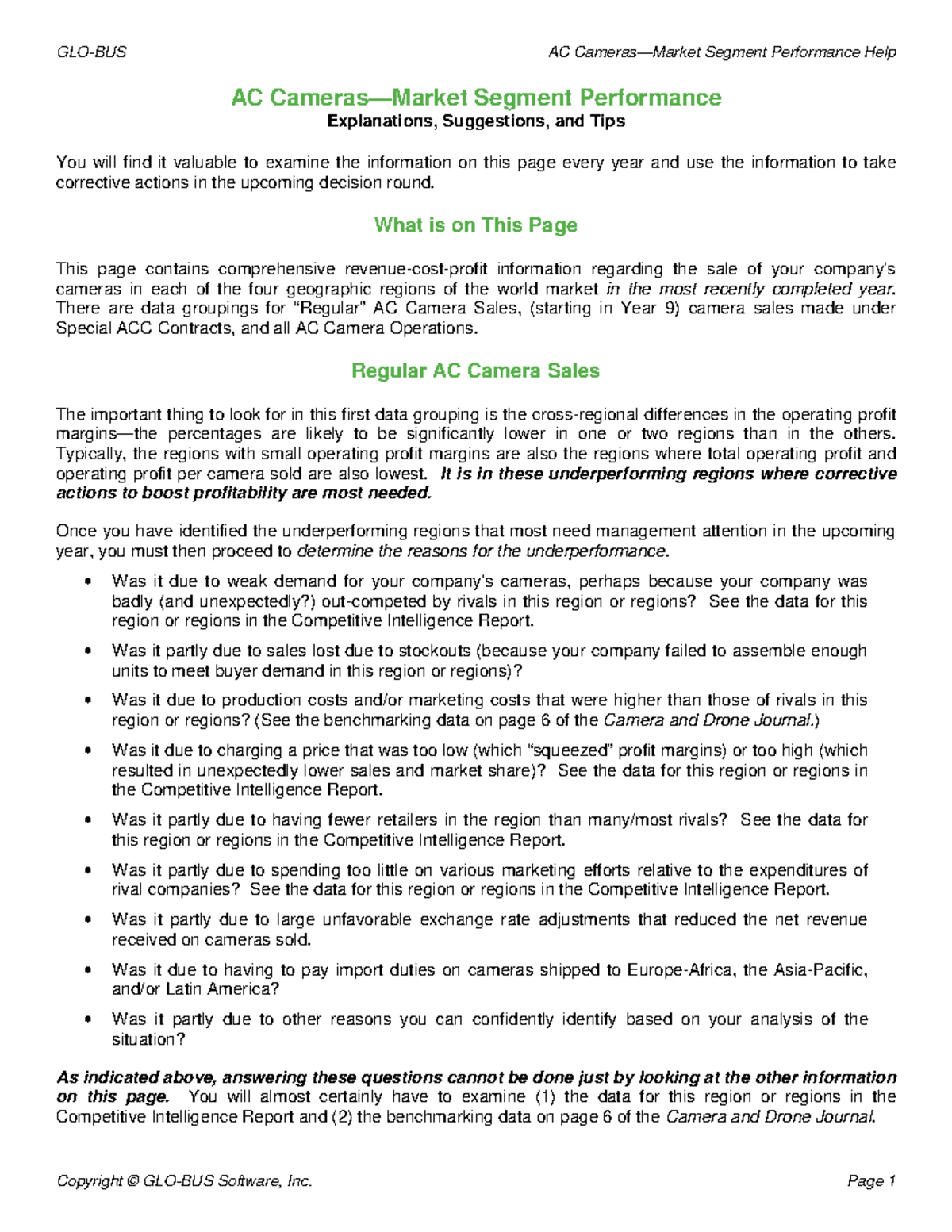 COR-ACCamera Market Segment Performance - GLO-BUS AC Cameras—Market ...