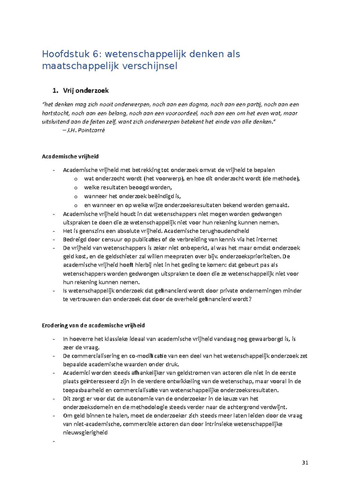 WD-H6-alles - Samevatting Wd 6 - Hoofdstuk 6: Wetenschappelijk Denken ...