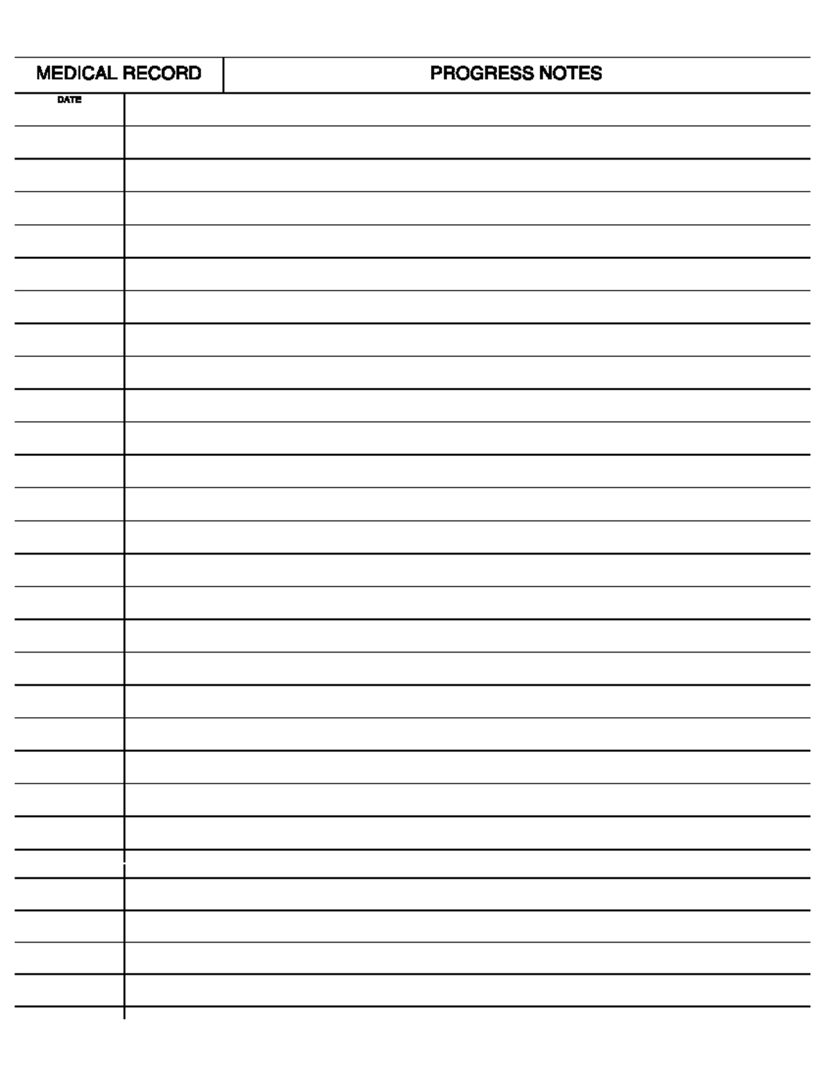 Blank Progress Note - NUR 611 - MEDICAL RECORD PROGRESS NOTES DATE ...