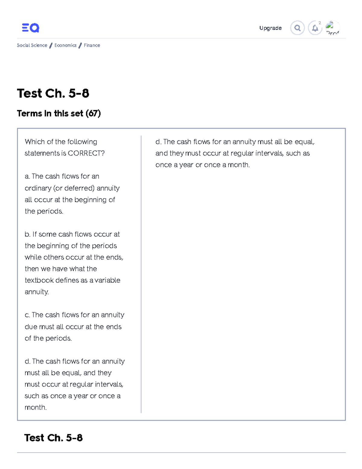 Test Ch. 5-8 Flashcards Quizlet - Upgrade 2 Profi Test Ch. 5- Social ...