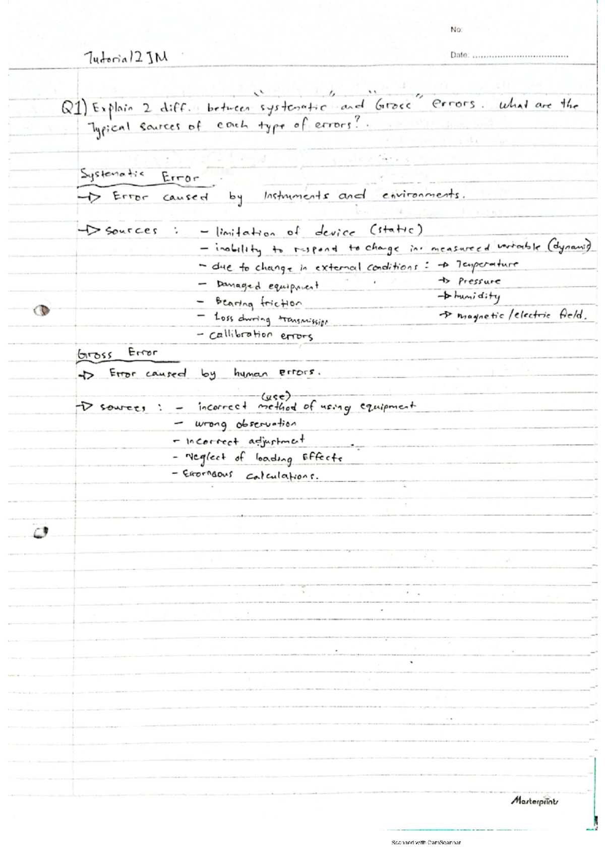 Tutorial 2 Instrumentation - Process Instrumentation and Control - Studocu