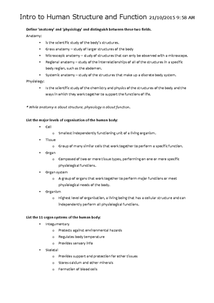 homeostasis - Lecture notes 1 - MODULE ONE – HOMEOSTASIS Explain the ...