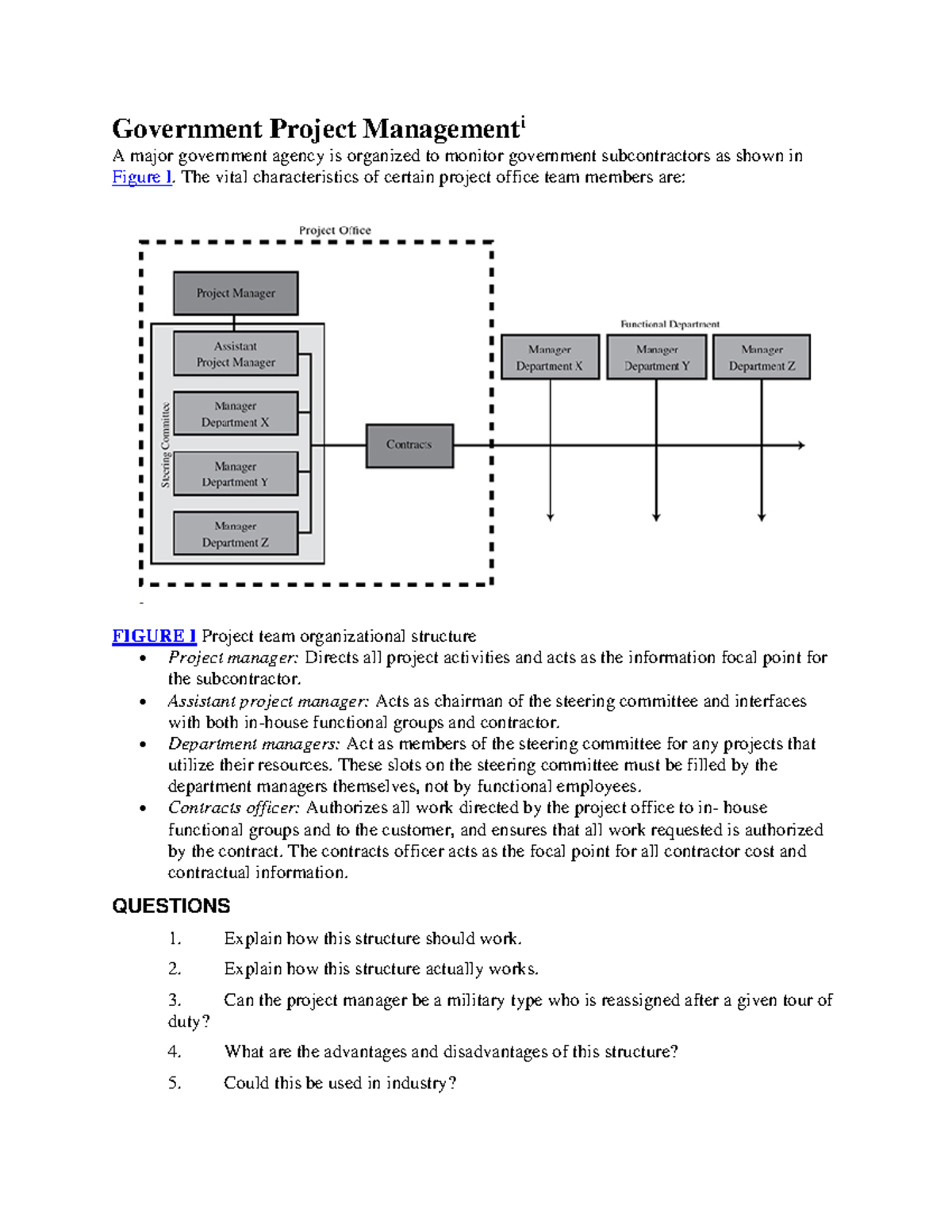 government project management case study