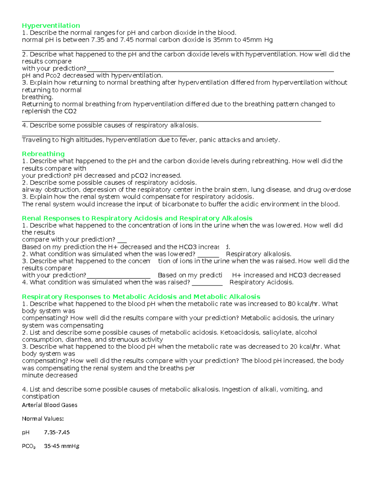 Physio Ex Acid-Base Balance Worksheet 4-28-2024 - Hyperventilation 1 ...