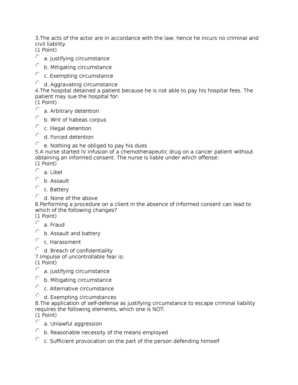 Decent QUIZ - Descent work - 3 acts of the actor are in accordance with ...