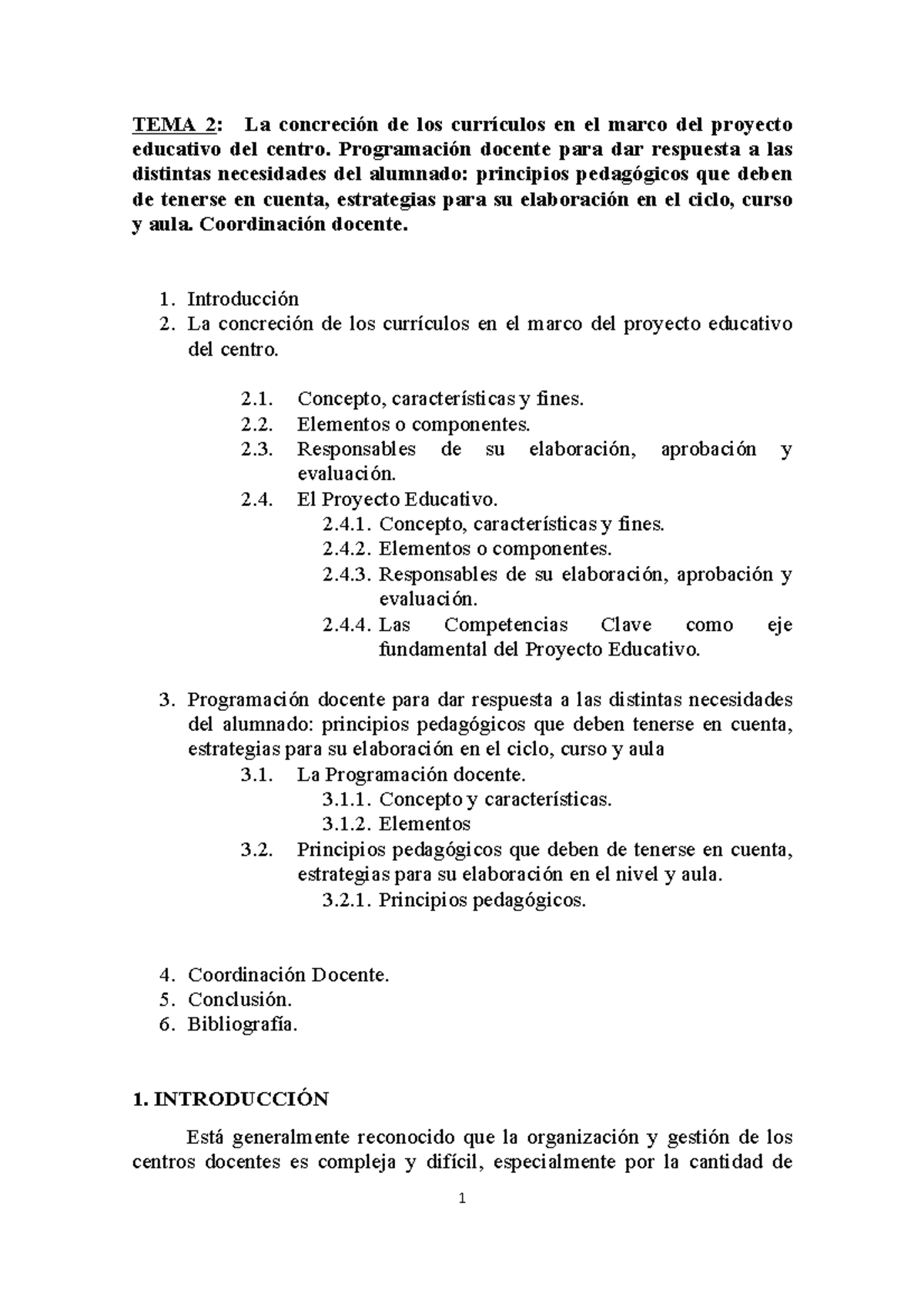 TEMA 2 (sin resumir) - curriculo - TEMA 2 : La concreción de los ...