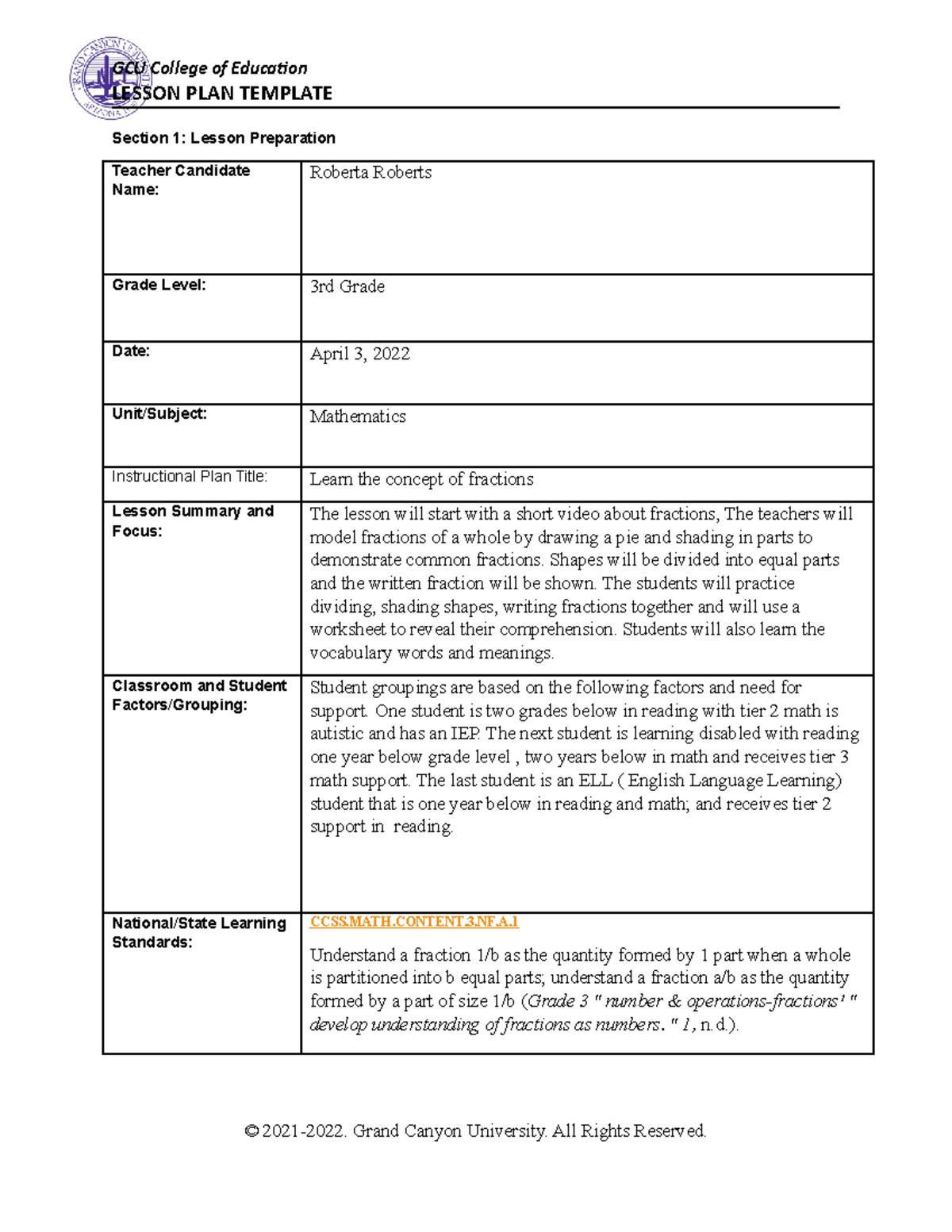 Coe-lesson-plan-template Differentiating Math Activities Lesson Plan ...