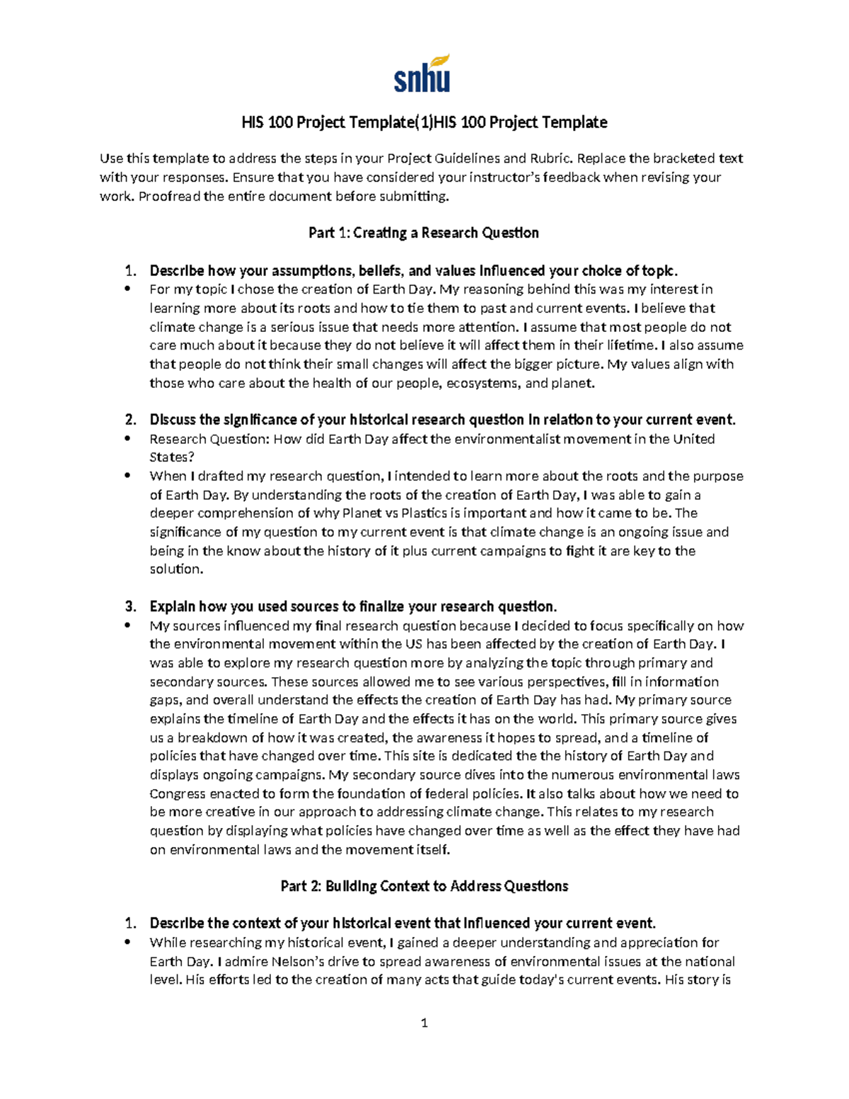 HIS 100 Project - HIS 100 Project Template(1)HIS 100 Project Template ...