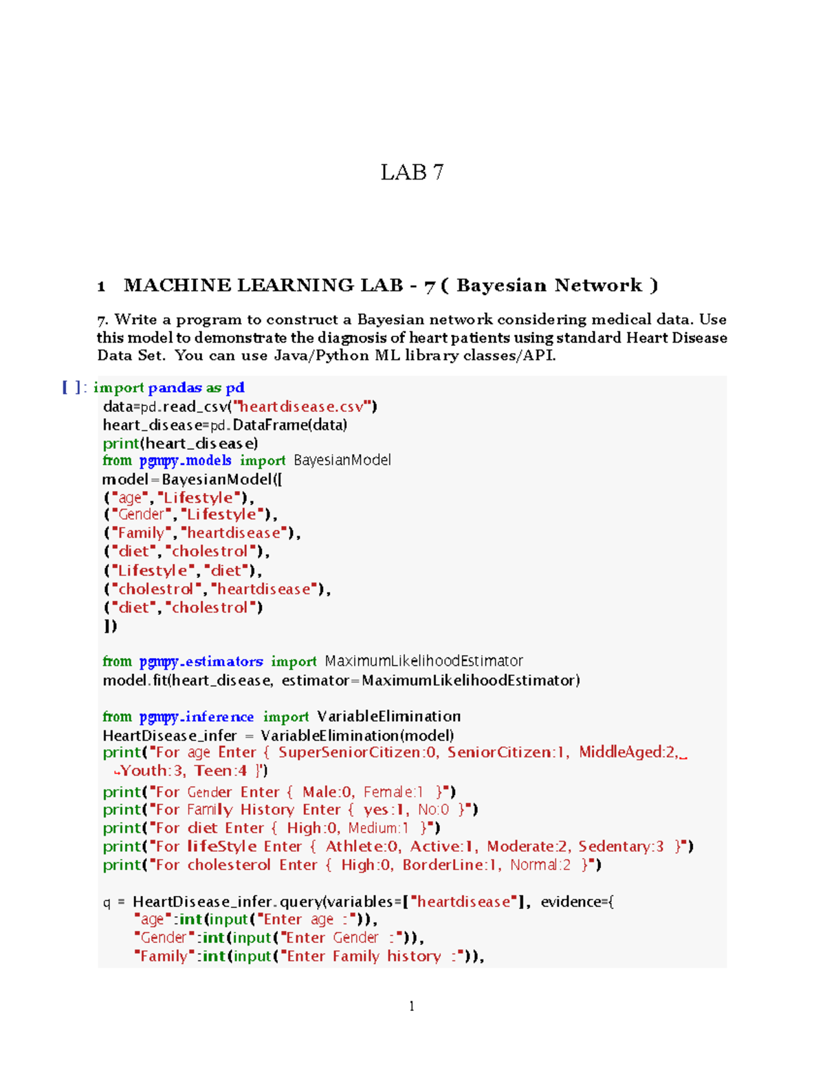 mlt gl bajaj practical program - 1 LAB 7 1 MACHINE LEARNING LAB - 7 ...