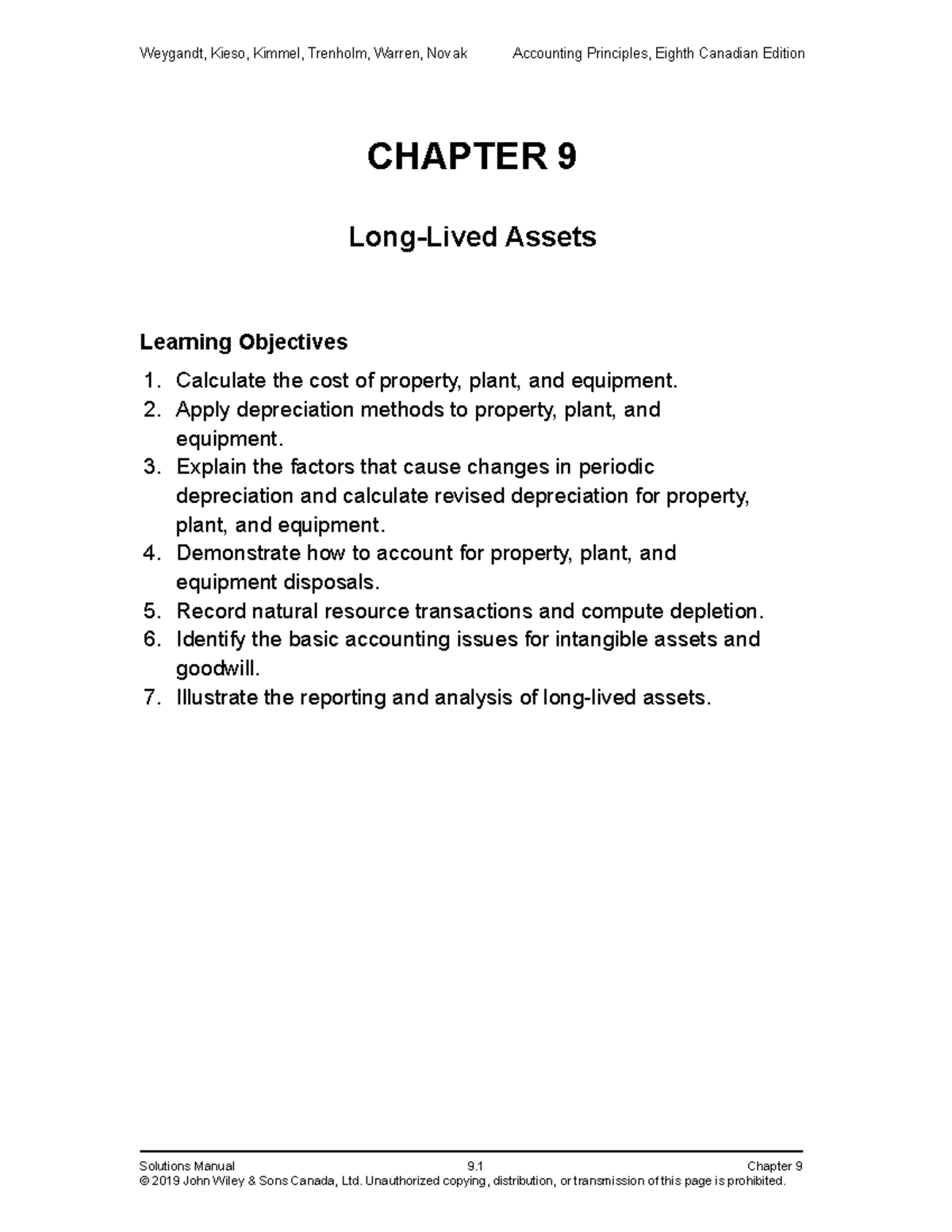 Ch 9 Textbook Problems accounting CHAPTER 9 LongLived Assets