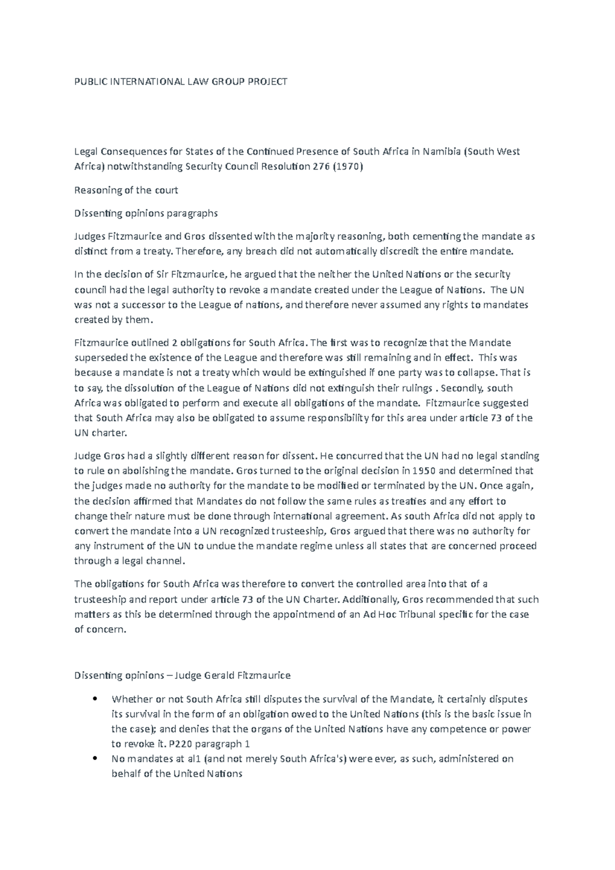 Public International LAW Group Project - PUBLIC INTERNATIONAL LAW GROUP ...