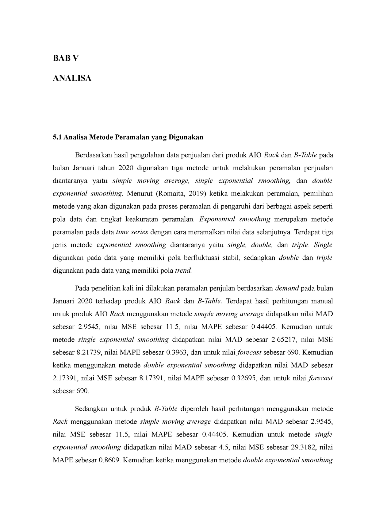 Bab 5 Modul 1 Laporan Pti 2 Forecasting Bab 5 Bab V Analisa 5 Analisa Metode Peramalan Yang 9624