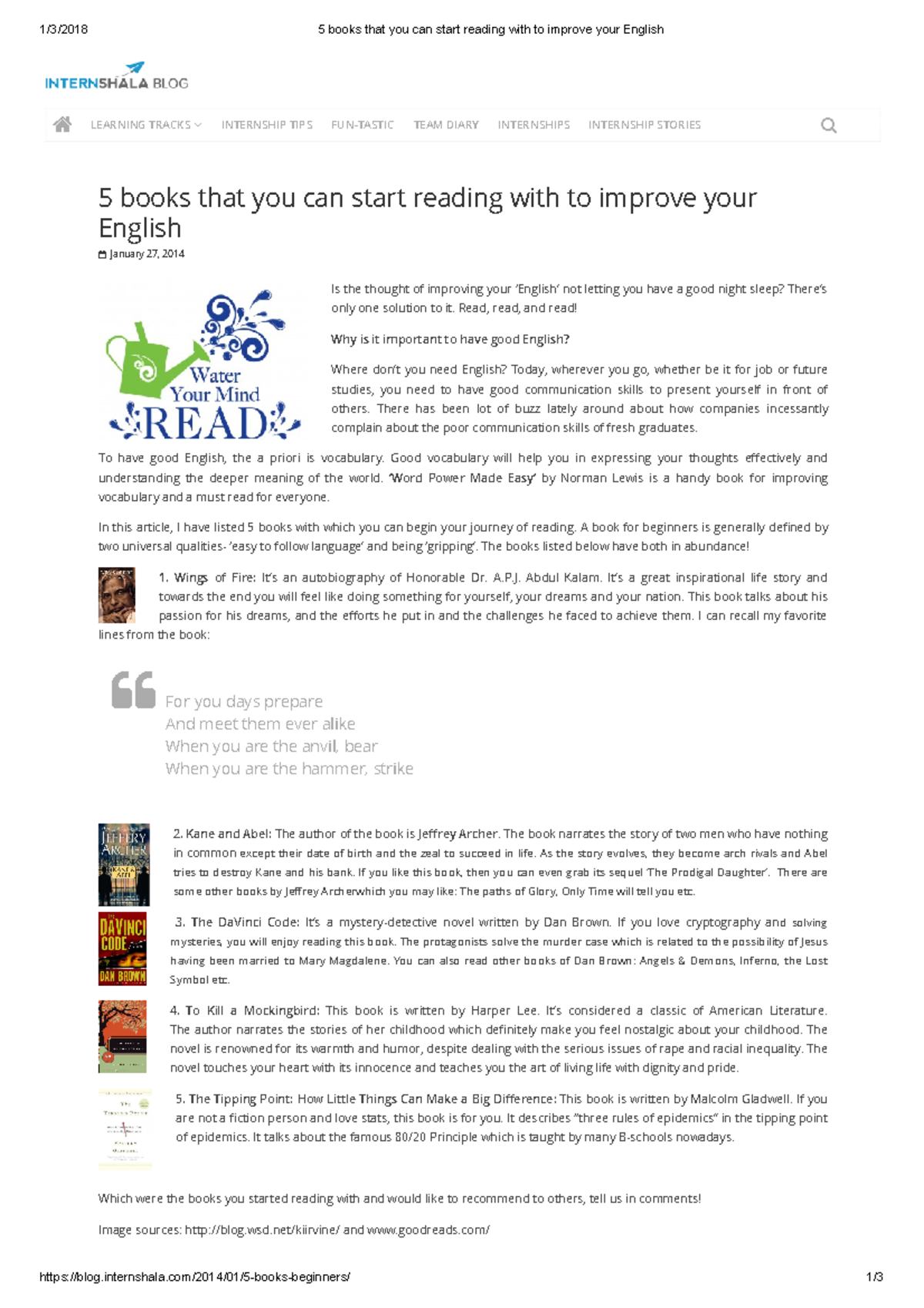 story reading for improving english