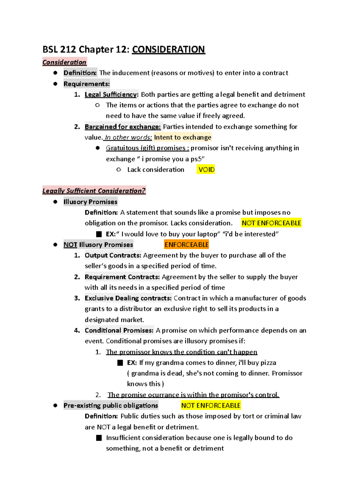 BSL CH12 Consideration - BSL 212 Chapter 12: CONSIDERATION ...